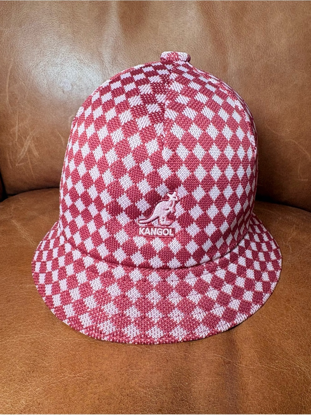 Kangol Kids Pink Mini Argyle Bucket Hat